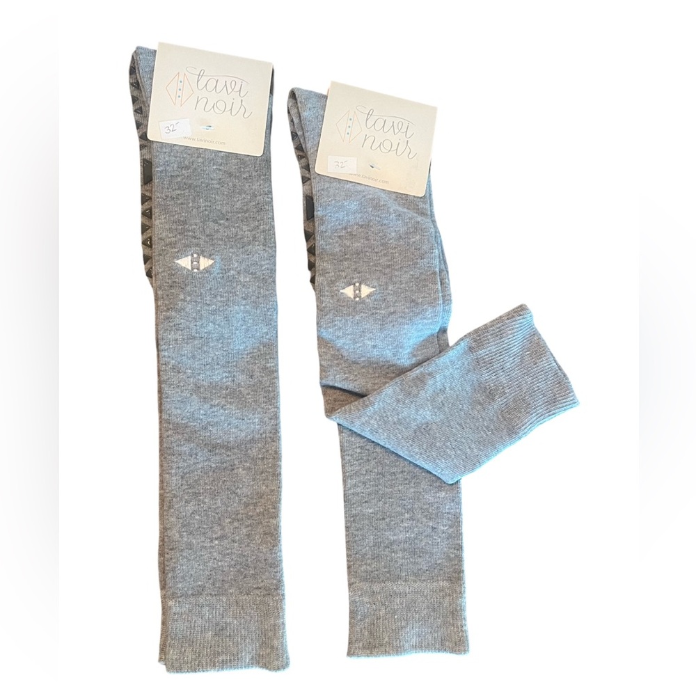 NWT 2 Tavi Noir Knee High Grip Socks - Yoga, Dance, Ballet, No Slip, Grey